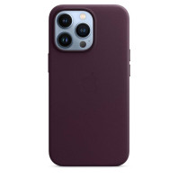 Чехол Leather Case with MagSafe на iPhone 13 Pro Dark cherry